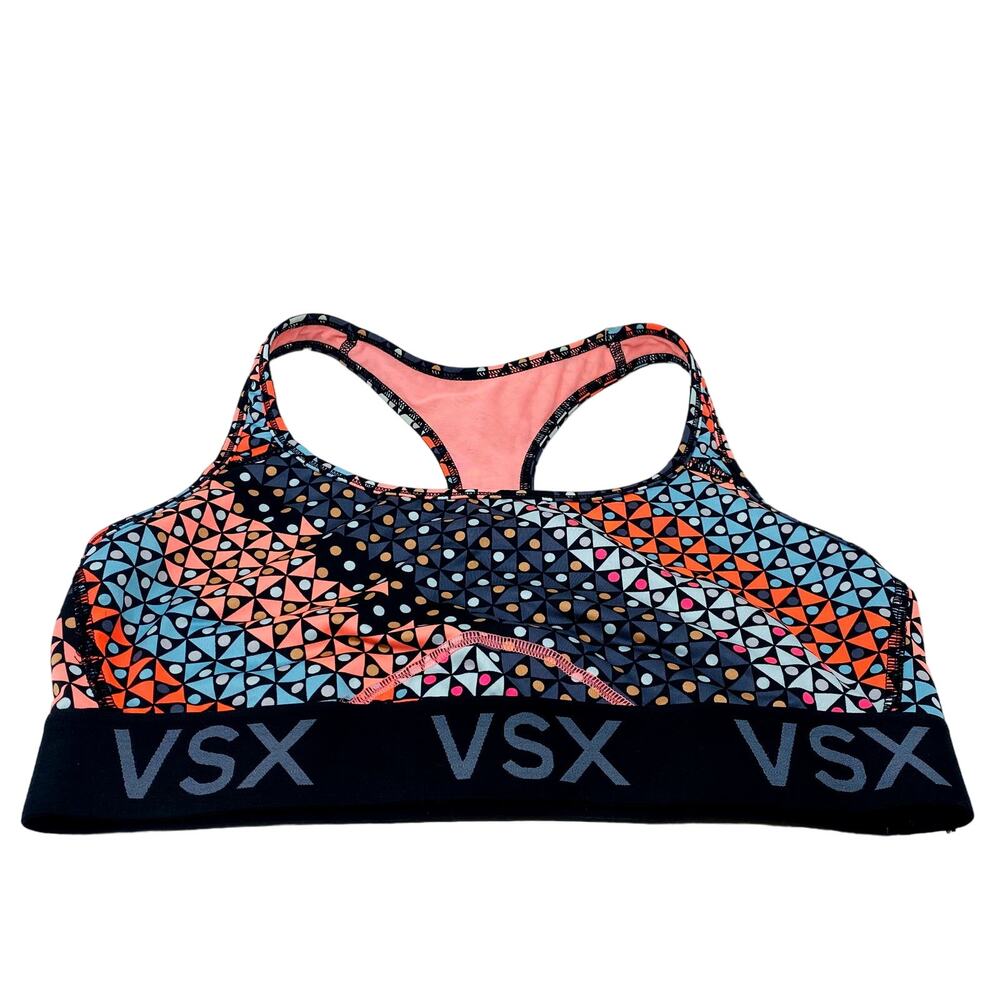 VSX Victoria's Secret Activewear Sports Bra Racerback Elastic Light Support - L
